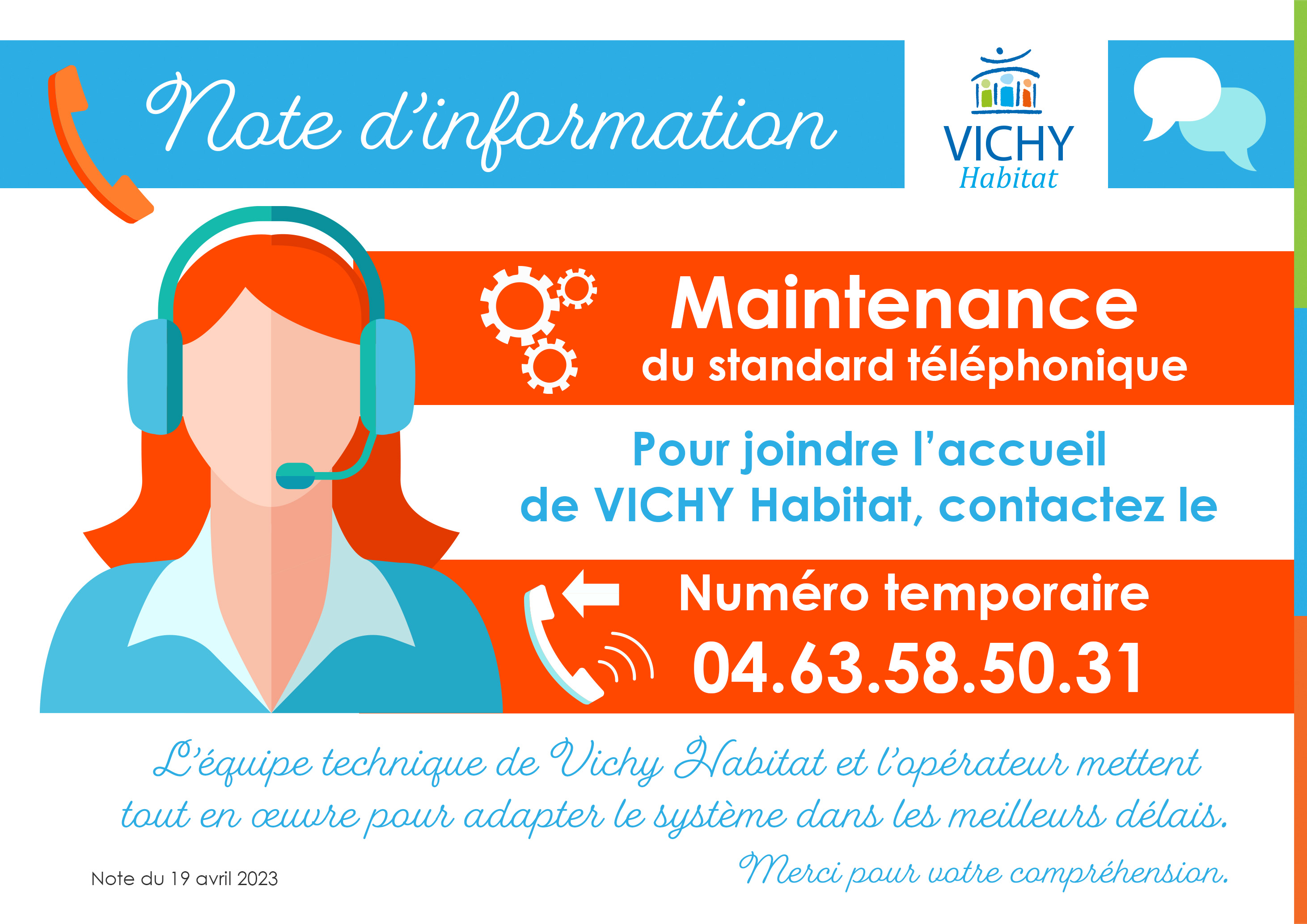 Maintenance du standard téléphonique de VICHY Habitat